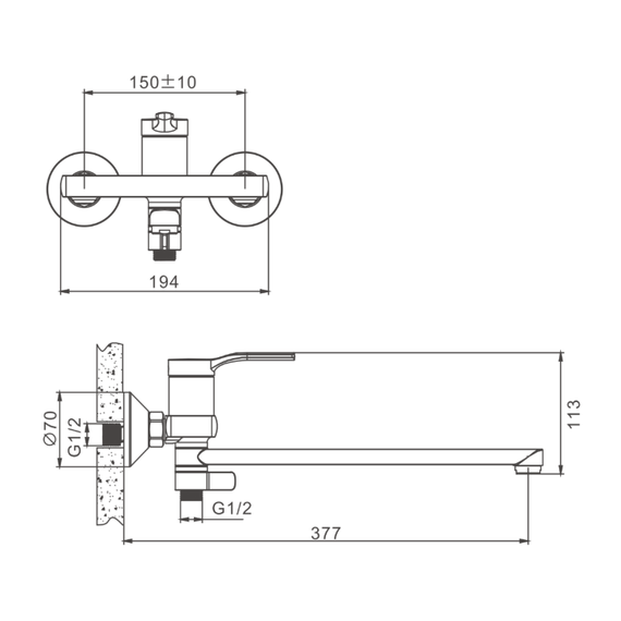 Смеситель для ванны Belz B22612 - фото 2