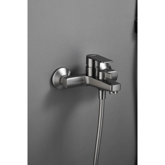 Смеситель для ванны Haiba HB60719-3, оружейная сталь - фото 9