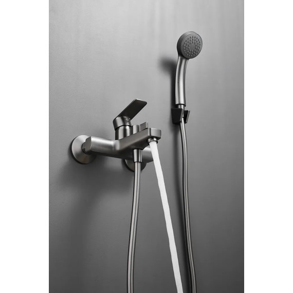 Смеситель для ванны Haiba HB60719-3, оружейная сталь - фото 2