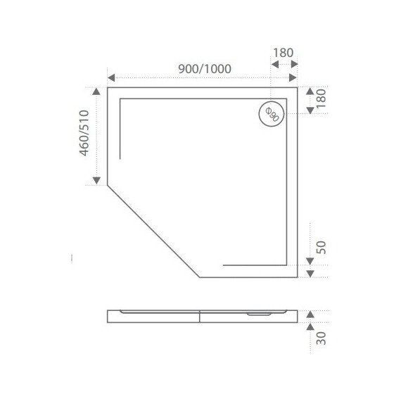 Каменный поддон Bas Пента 90х90 см - фото 2