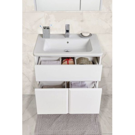 Тумба подвесная с раковиной Roca Up 80 см ZRU9303012, белый - фото 2