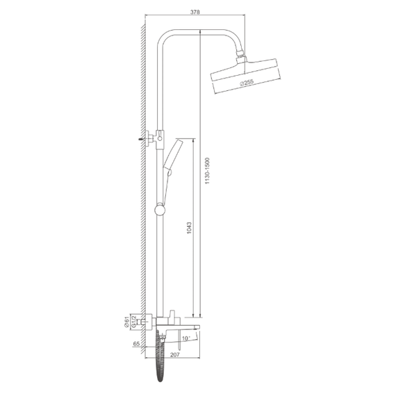 Душевая стойка Belz B24713-3, оружейная сталь - фото 19
