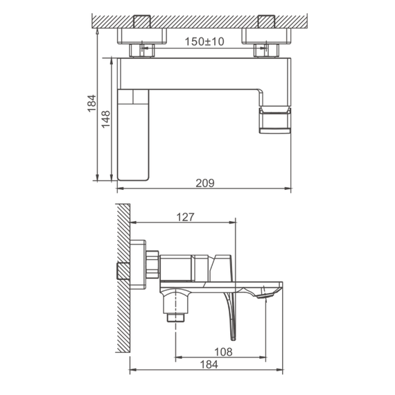 Смеситель для ванны Belz B60709-3, оружейная сталь - фото 7