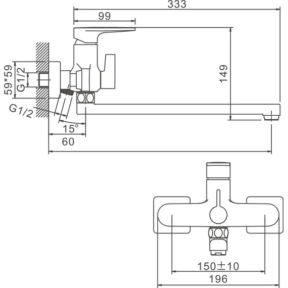 Смеситель для ванны Belz B22713-7, чёрный - фото 13