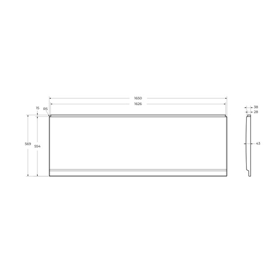 Панель фронтальная Cezares 165 см ECO-165-F-SCR-W37 - фото 2