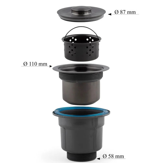 Кухонная мойка Diadonna DS5050BL, чёрный - фото 6