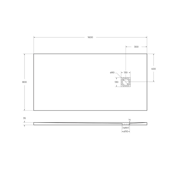 Каменный поддон BelBagno 160 см TRAY-MR-UNO-AH-160/80-35-W-BO - фото 5