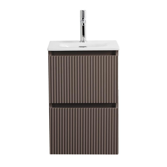 Тумба подвесная с раковиной BelBagno 40 см UNO-MINI-400-2C-SO-СO, бежевый матовый - фото 