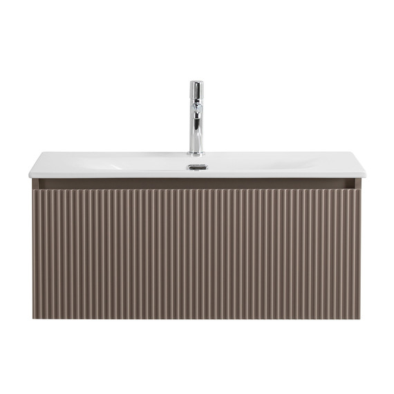 Тумба подвесная с раковиной BelBagno 80 см UNO-800-1C-SO-СO, бежевый матовый - фото 