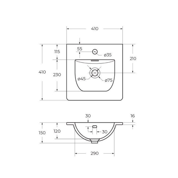 Тумба подвесная с раковиной BelBagno 40 см UNO-MINI-400-2C-SO-BO, bianco opaco - фото 4