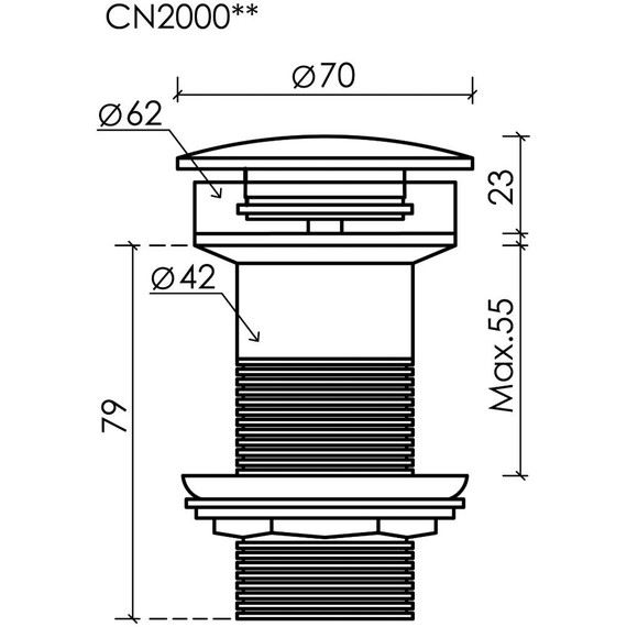 Донный клапан Ceramicanova CN2000ML, голубой матовый - фото 2