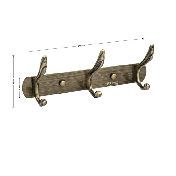 Набор крючков Brimix 563-B, цвет бронза - фото 2