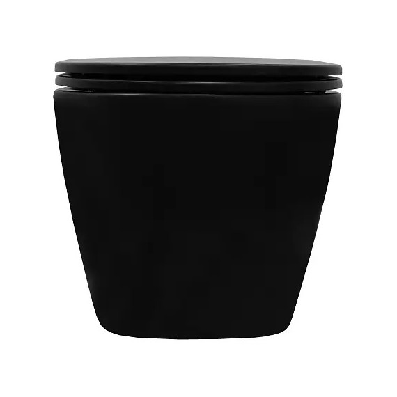 Унитаз подвесной безободковый Azario Grado AZ-0046-UQ3-MB с крышкой микролифт, чёрный матовый (Система смыва торнадо) - фото 12