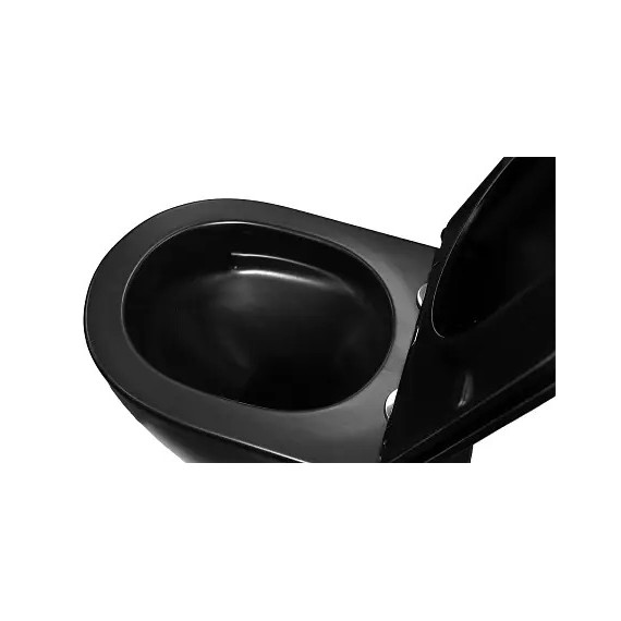 Унитаз подвесной безободковый Azario Grado AZ-0046-UQ3-MB с крышкой микролифт, чёрный матовый (Система смыва торнадо) - фото 7