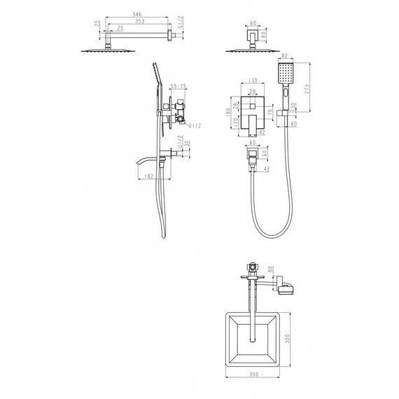 Душевая система для ванны Grocenberg GB5007CR - фото 2