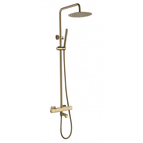 Душевая стойка с термостатом Grocenberg GB7005MG, матовое золото - фото 