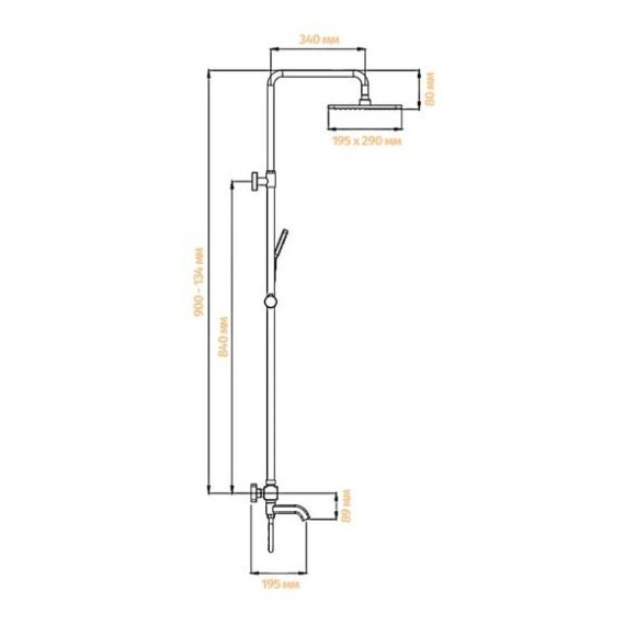 Душевая стойка с термостатом Grocenberg GB7005MG, матовое золото - фото 2