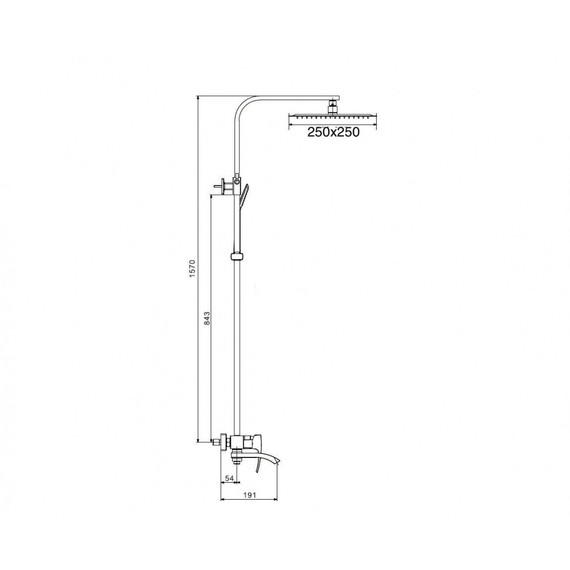 Душевая стойка с изливом Grocenberg GB7007-1WC, белый хром - фото 2