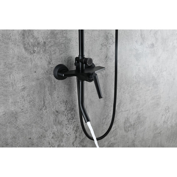 Душевая стойка с изливом Grocenberg GB7025BL, чёрный матовый - фото 2