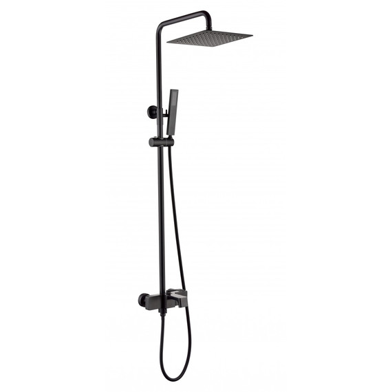 Душевая стойка с изливом Grocenberg GB7090BL, чёрный матовый - фото 