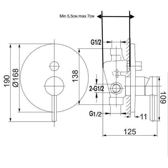 Душевая система для ванны Grocenberg GB5099NK-1, никель - фото 2
