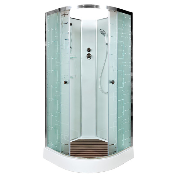 Душевая кабина Avacan 90x90 см EM1590N, белый/узор (безсиликоновая сборка) - фото 