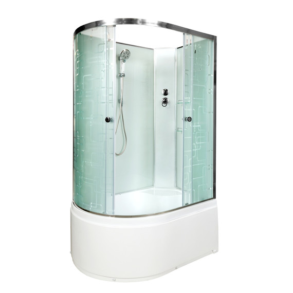 Душевая кабина Avacan 110x80 см EM4511RN, хром/узор (безсиликоновая сборка) - фото 