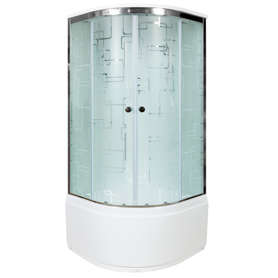 Душевая кабина Avacan 80x80 см EM4580, хром/узор (безсиликоновая сборка) - фото 