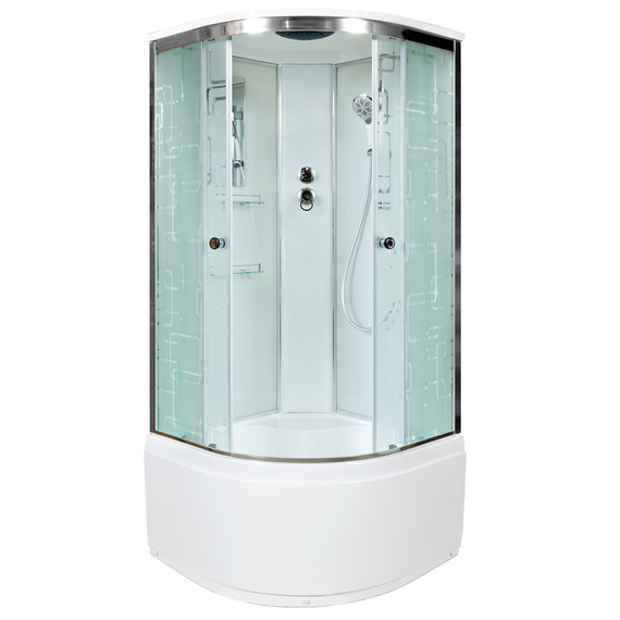Душевая кабина Avacan 80x80 см EM4580, хром/узор (безсиликоновая сборка) - фото 2