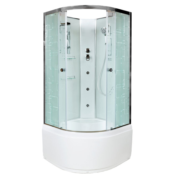 Гидробокс Avacan 100x100 см EM4510NGM, хром/узор (безсиликоновая сборка) - фото 