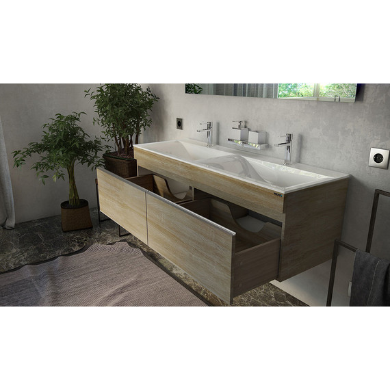 Тумба подвесная с раковиной Velvex Pulsus 140 см tpPUL.140-25, дуб сонома - фото 5