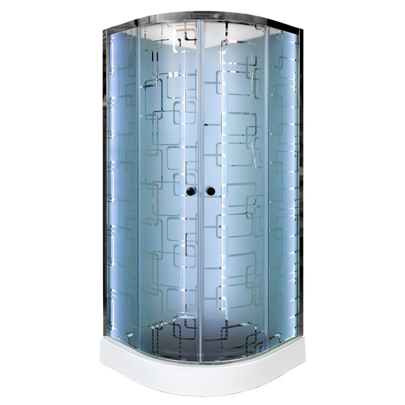 Душевая кабина Avacan 90x90 см EM1590NLED, хром/узор (безсиликоновая сборка) - фото 2