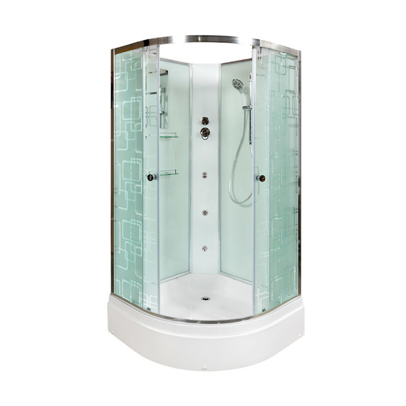 Гидробокс Avacan 100x100 см EM2710NGM, хром/узор (безсиликоновая сборка) - фото 