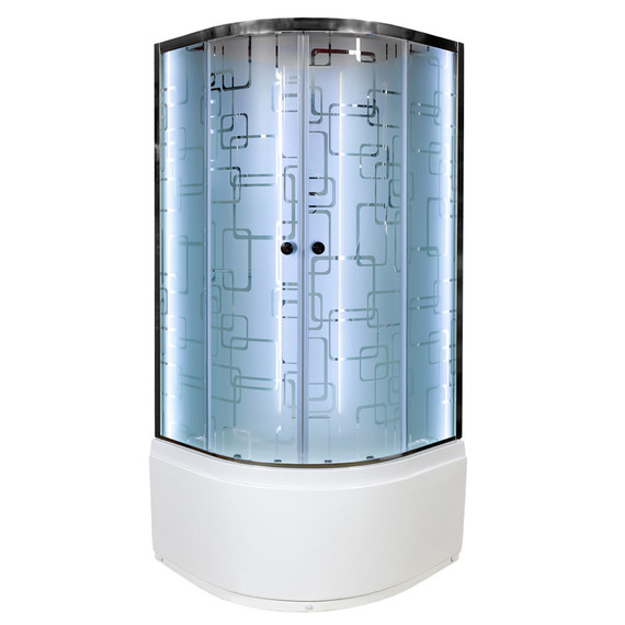 Душевая кабина Avacan 100x100 см EM4510NLED, хром/узор (безсиликоновая сборка) - фото 2