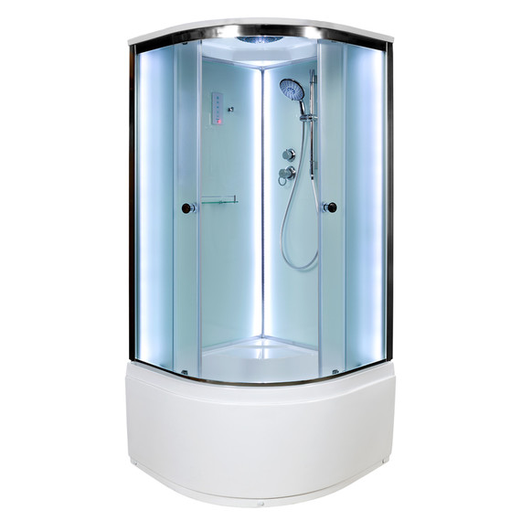 Душевая кабина Avacan 110x110 см D511SLED, хром/матовое (безсиликоновая сборка) - фото 