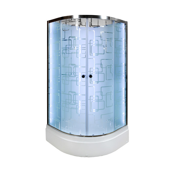 Душевая кабина Avacan 110x110 см EM3011NLED, хром/узор (безсиликоновая сборка) - фото 2