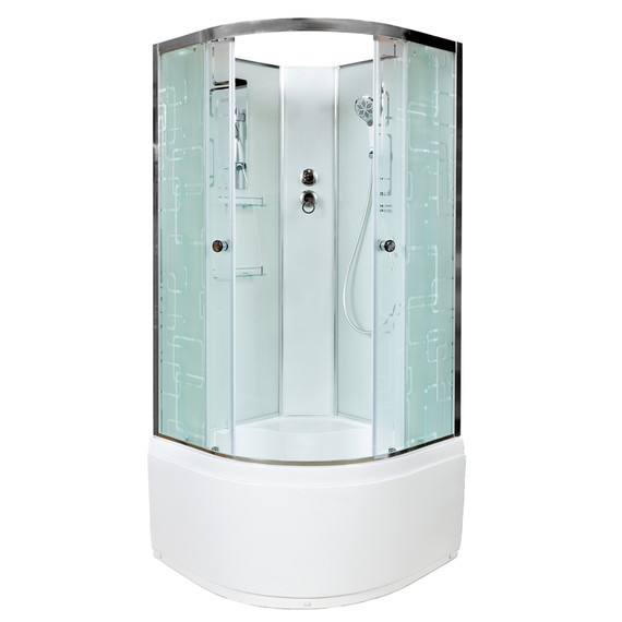 Душевая кабина Avacan 110x110 см EM5011N, белый/узор (безсиликоновая сборка) - фото 