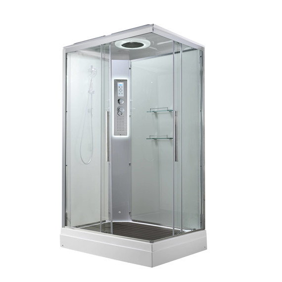 Гидробокс Avacan 120x90 см K2012LED, хром/прозрачное (безсиликоновая сборка) - фото 