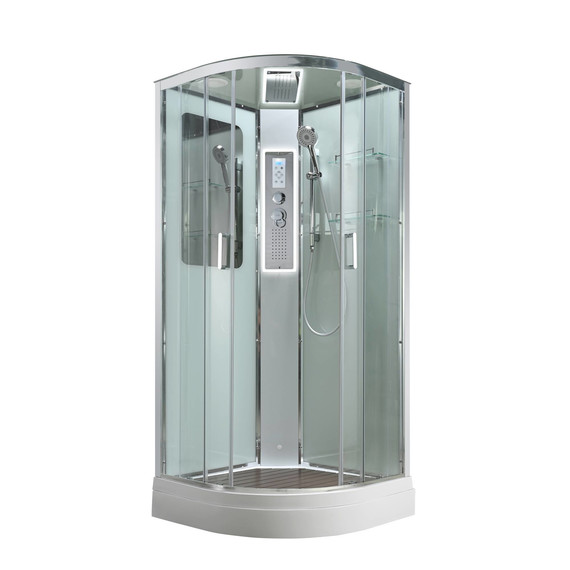 Гидробокс Avacan 100x100 см A2010LED, хром/прозрачное (безсиликоновая сборка) - фото 