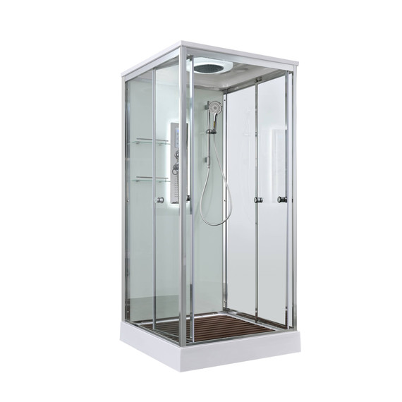 Гидробокс Avacan 80x80 см V2080LED, хром/прозрачное (безсиликоновая сборка) - фото 3