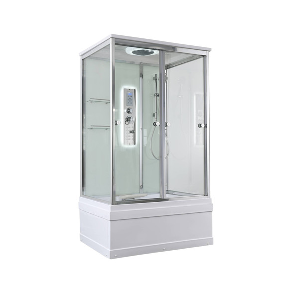 Гидробокс Avacan 120x90 см V5012LED, хром/прозрачное (безсиликоновая сборка) - фото 