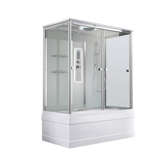 Гидробокс Avacan 150x85 см V5015LED, хром/прозрачное (безсиликоновая сборка) - фото 