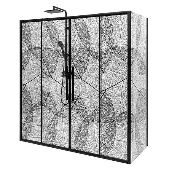 Душевое ограждение Avacan (190-210)х80 см FB2-190-SB80, чёрный/узор - фото 2