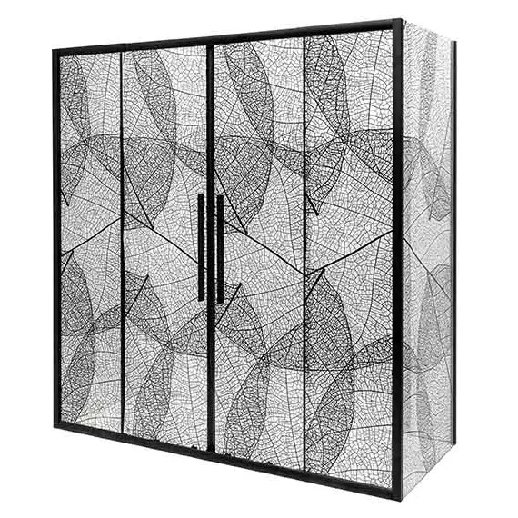 Душевое ограждение Avacan (190-210)х100 см FB2-190-SB100, чёрный/узор - фото 