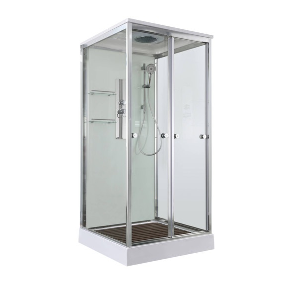 Душевая кабина Avacan 80x80 см V2080, хром/прозрачное (безсиликоновая сборка) - фото 