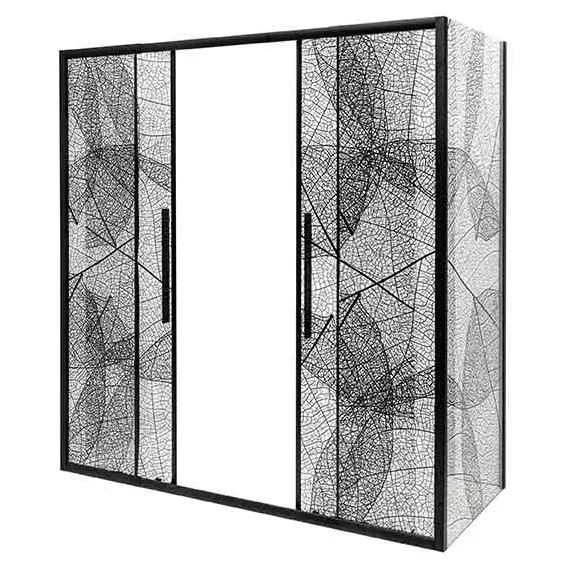 Душевое ограждение Avacan (170-190)х100 см FB2-170-SB100, чёрный/узор - фото 2