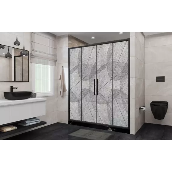 Душевая дверь Avacan (190-210) см FB2-190MT, чёрный/матовое - фото 3