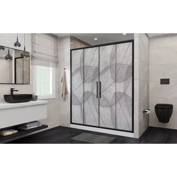 Душевая дверь Avacan (190-210) см FB2-190MT, чёрный/матовое - фото 2