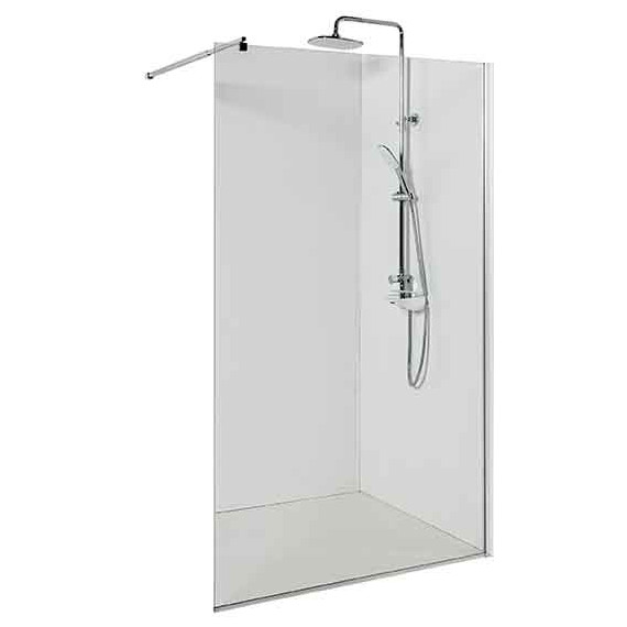 Душевая перегородка Avacan 100 см MC100 стекло (8 мм) с кронштейном в комплекте, хром/прозрачное - фото 2