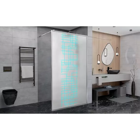 Душевая перегородка Avacan 110 см LC110MT стекло (8 мм) с кронштейном в комплекте, хром/матовое - фото 2